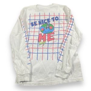 Vintage Teenage Be Nice To Me Long Sleeve T-Shirt Medium Y2K